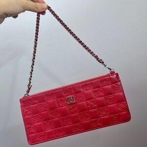 Chanel - red mini vintage bag purse